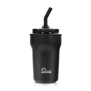 Kubek termiczny ze słomką Majestic Sport Hoody 420 ml czarny