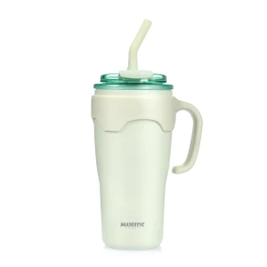 Kubek termiczny ze słomką Majestic Sport Jelly 650 ml zielony