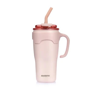 Kubek termiczny ze słomką Majestic Sport Jelly 650 ml różowy